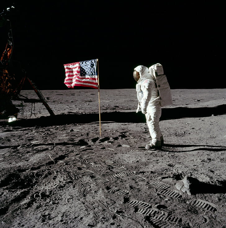 Apollo, Moon, astronaut, HD wallpaper