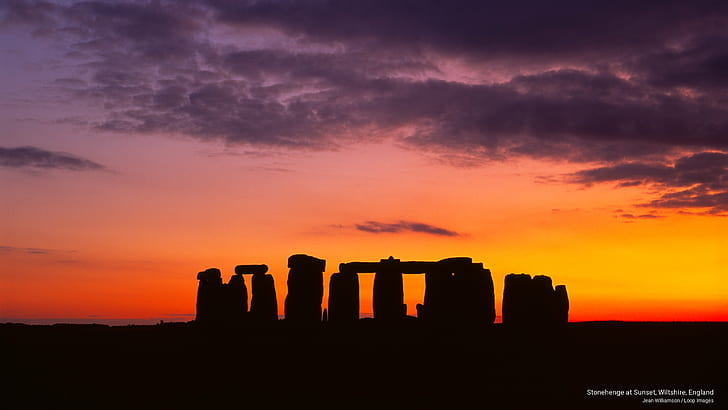 Stonehenge at Sunset, Wiltshire, England, Europe