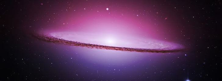 Galaxy Dual, celestial body illustration, Space, sombrero galaxy, HD wallpaper