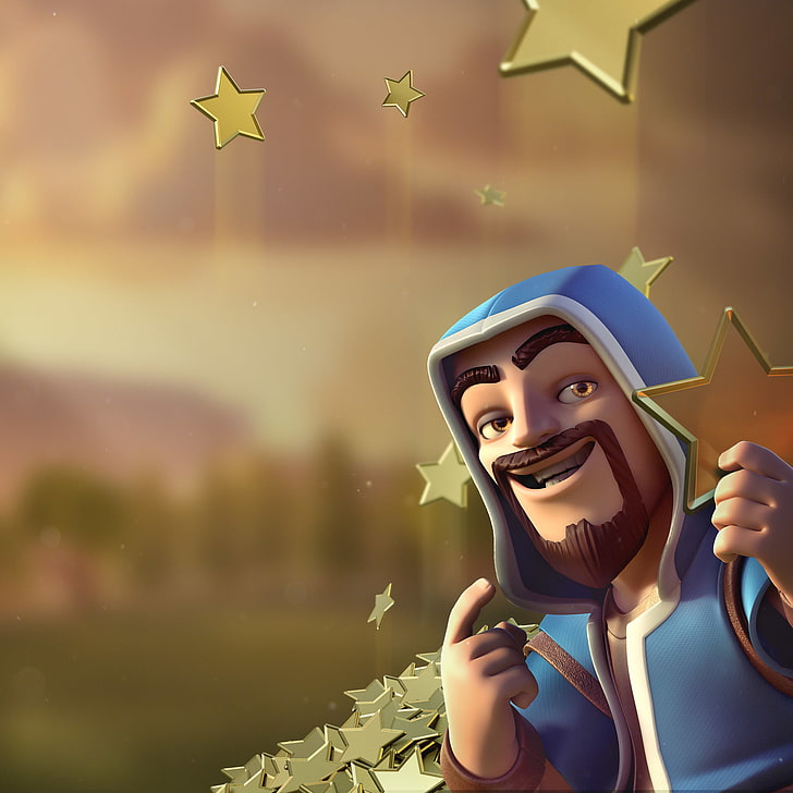 clash of clans, supercell, games, hd, wizard, happiness, smiling, HD wallpaper