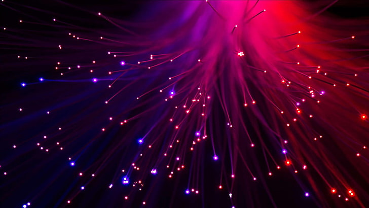 light, lights, optical fiber, dark, blue, red, colors, bright, HD wallpaper