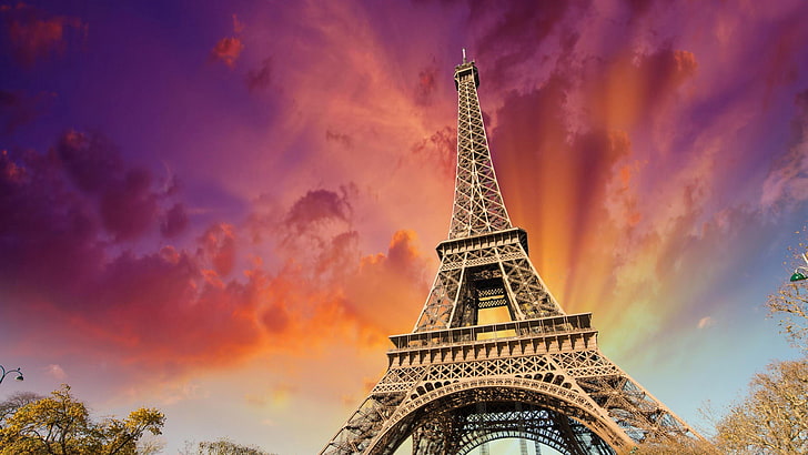 eiffel tower, paris, france, sky, europe, amazing, stunning, HD wallpaper