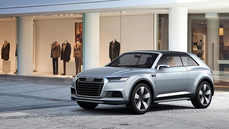 Audi Crossline, silver cars, vehicle, motor vehicle, mode of transportation, HD wallpaper