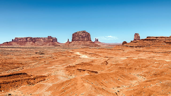 Monument Valley, desert, rocks, Utah, Arizona, USA, HD wallpaper