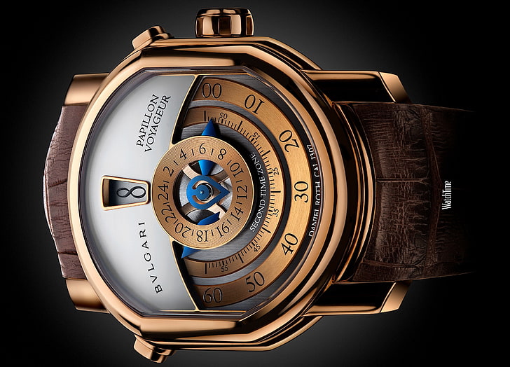 watch, luxury watches, Bulgari, number, black background, technology, HD wallpaper