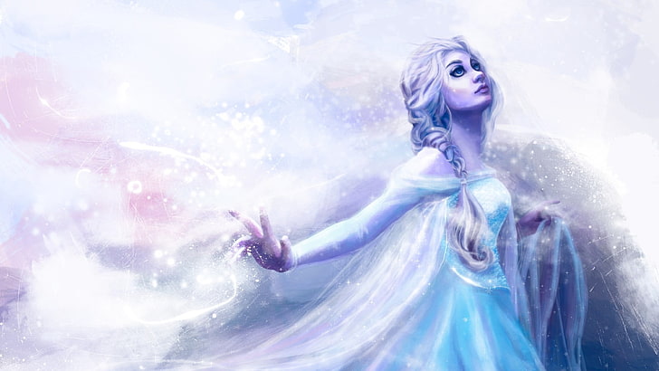 Disney Frozen Elsa wallpaper, Princess Elsa, artwork, Frozen (movie), HD wallpaper