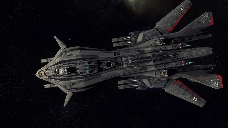 closeup photo of space ship, Star Citizen, Retaliator, spaceship