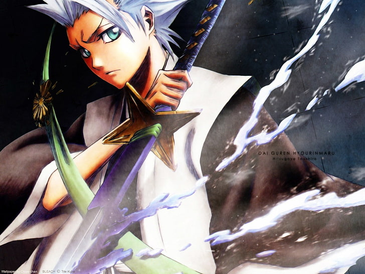 Bleach character with star hilt sword and ice powered wallpaper