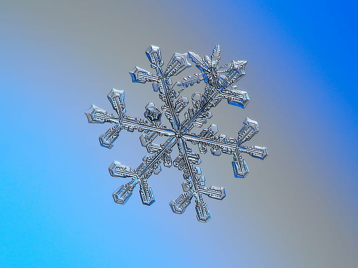 snowflake artwork, macro, 3-in-1, photo, snow  crystal, crystal  symmetry, HD wallpaper