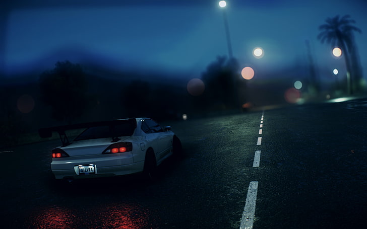 need for speed, night, Nissan Silvia S15, road, video games HD wallpaper