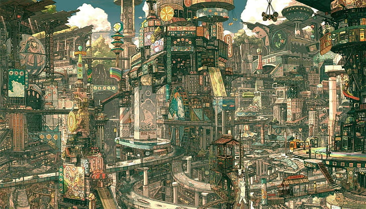 HD wallpaper: anime, city, Imperial Boy, fantasy city | Wallpaper Flare
