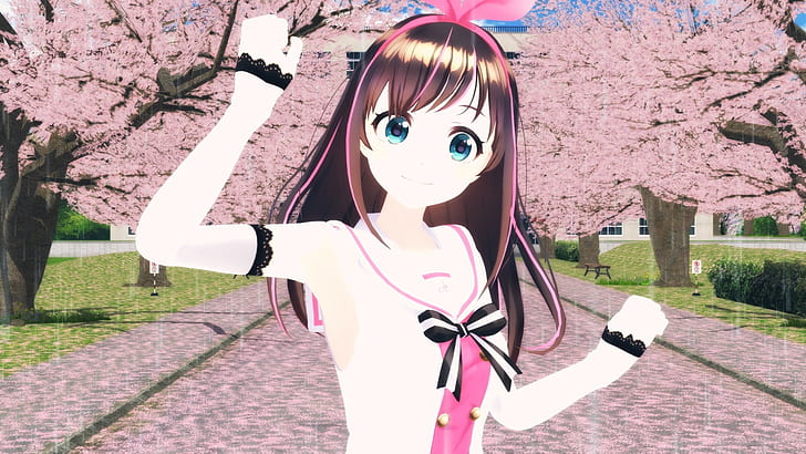 Kizuna Ai, anime girls, 3D, HD wallpaper