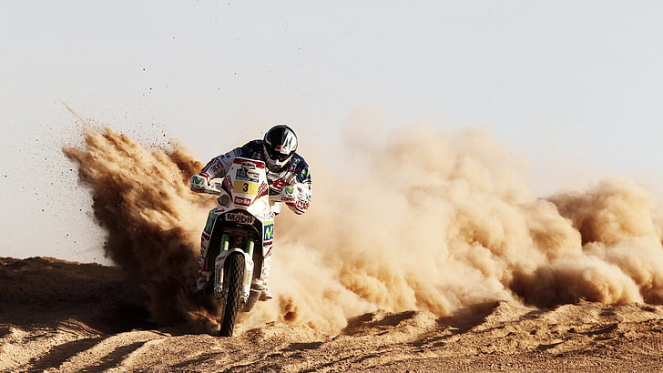 racing, sand, dirt, vehicle, sport, motion, one person, speed, HD wallpaper