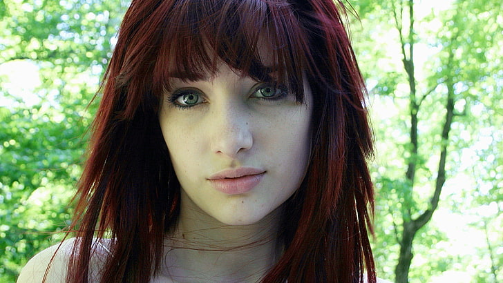 red-haired woman, Susan Coffey, redhead, looking at viewer, women, HD wallpaper