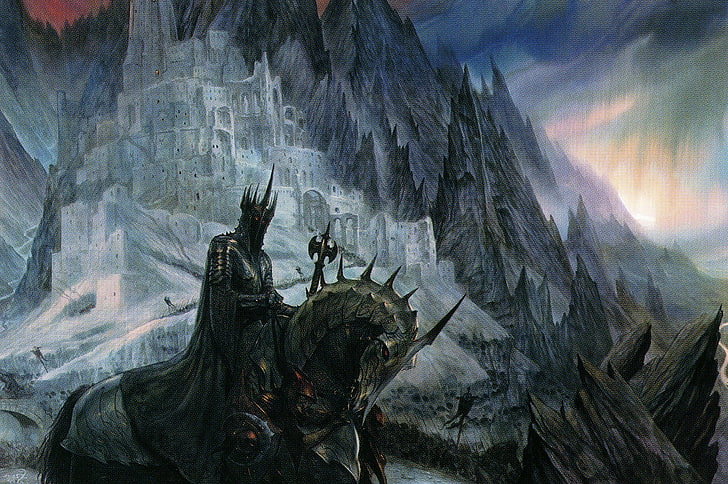Sauron painting, The Lord of the Rings, John Howe, fantasy art, HD wallpaper
