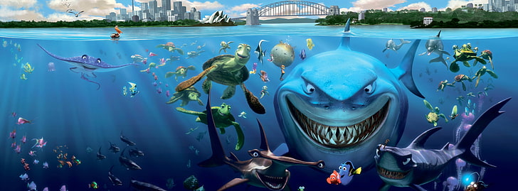Finding Nemo Cast, Finding Nemo digital wallpaper, Cartoons, Others