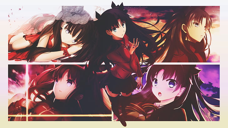Fate/Stay Night, anime girls, Tohsaka Rin, Fate/Stay Night: Unlimited Blade Works, HD wallpaper