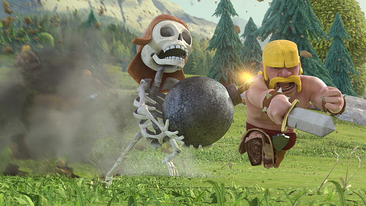 Awesome, Clash of Clans, Skull, Game, HD wallpaper