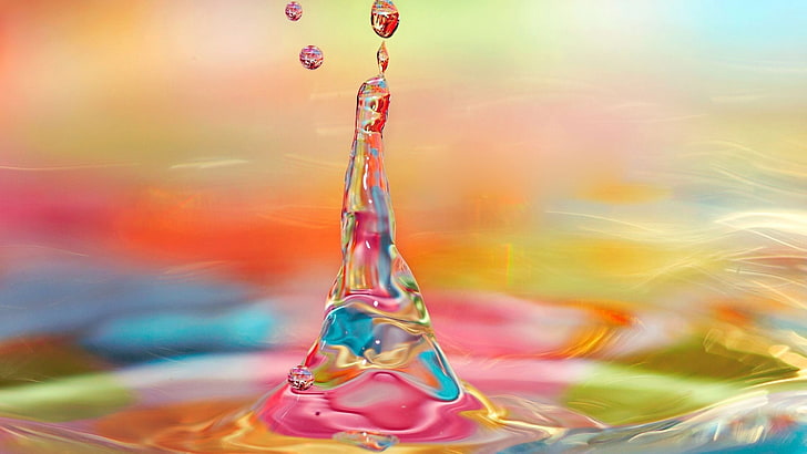 splash of water, droplets, splashes, dew, liquid, abstract, splashing, HD wallpaper