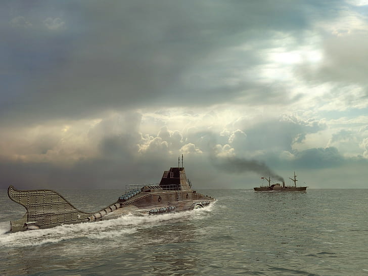 submarine, vehicle, movies, 20000 Leagues Under the Sea, Nautilus, HD wallpaper