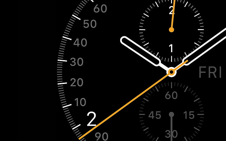 black chronograph watch wallpaper, Apple Inc., Apple Watch, clocks