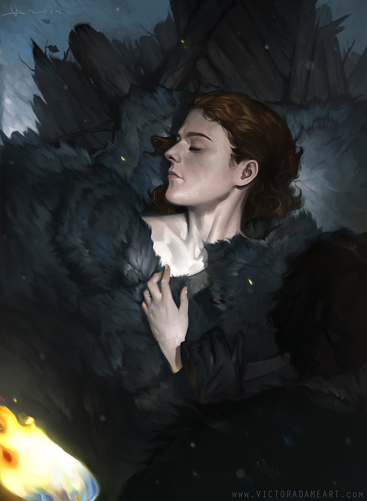 drawing, Game Of Thrones, John snow, redhead, Victor Adame
