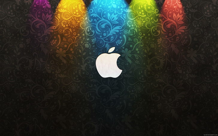 Apple Logo on a multicolor background, apple brand logo