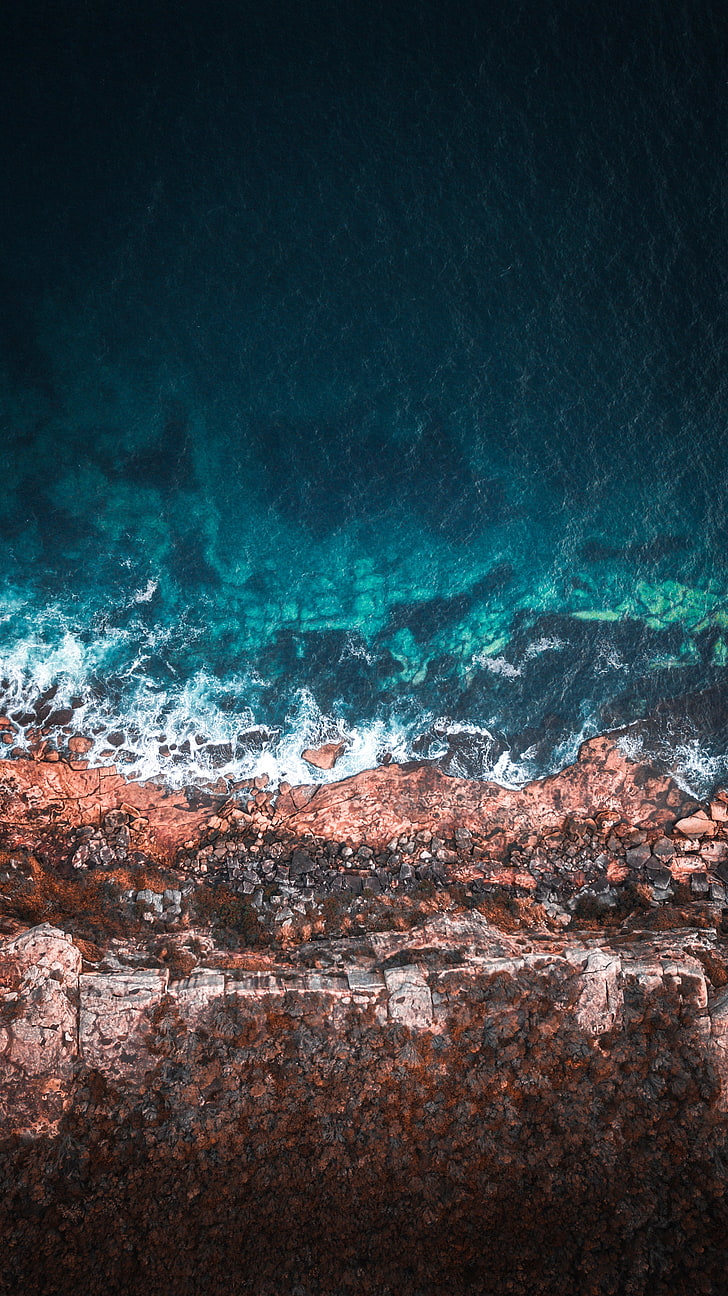 sea shore, ocean, water, manly, australia, blue, backgrounds, HD wallpaper