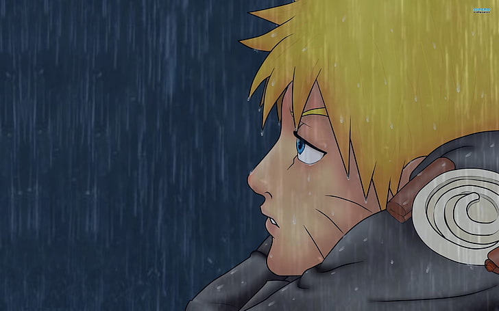 rain blue eyes naruto shippuden anime boys uzumaki naruto sadness fan art whiskers Anime Naruto HD Art