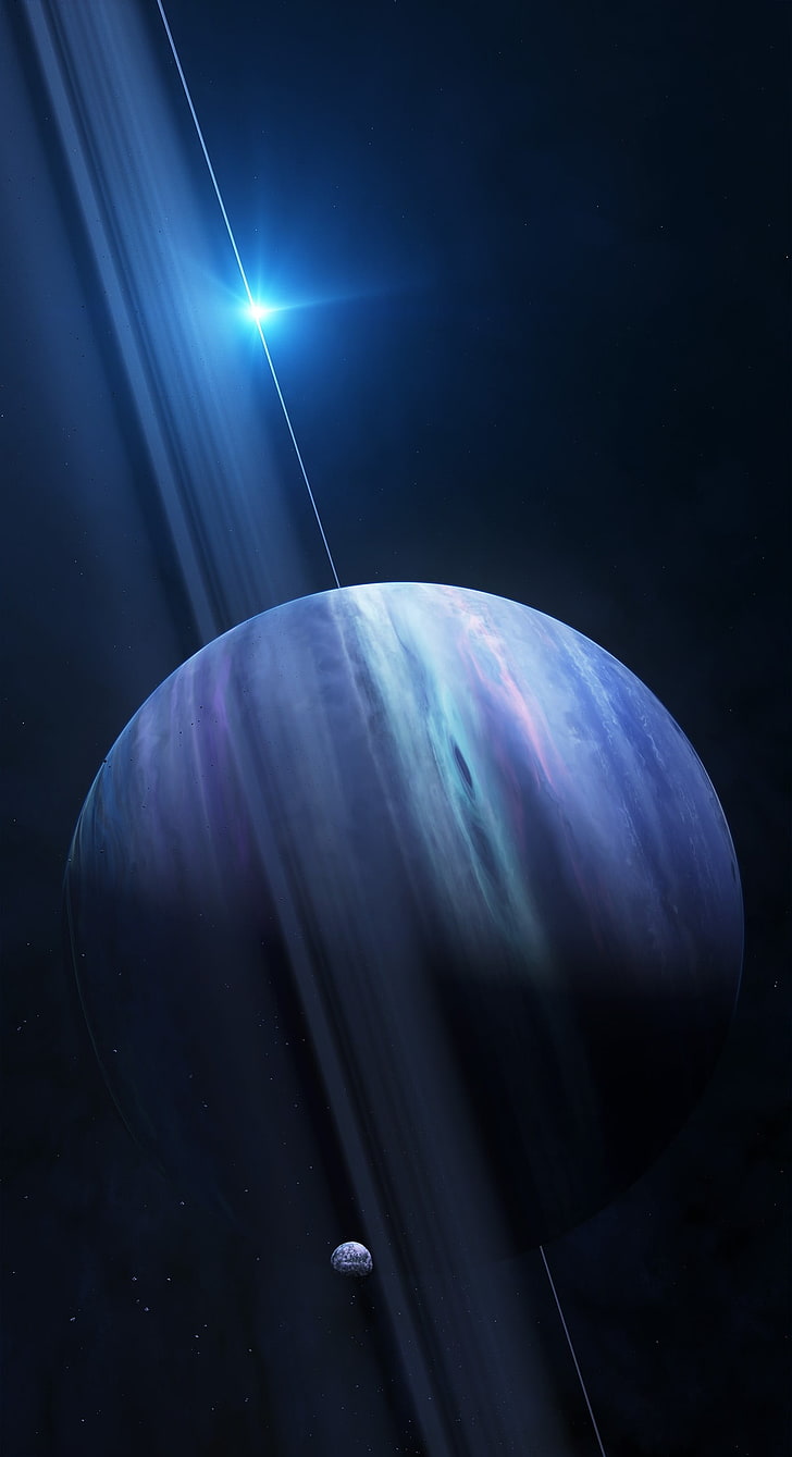 Saturn illustration, space art, planet, planetary rings, planet - space, HD wallpaper