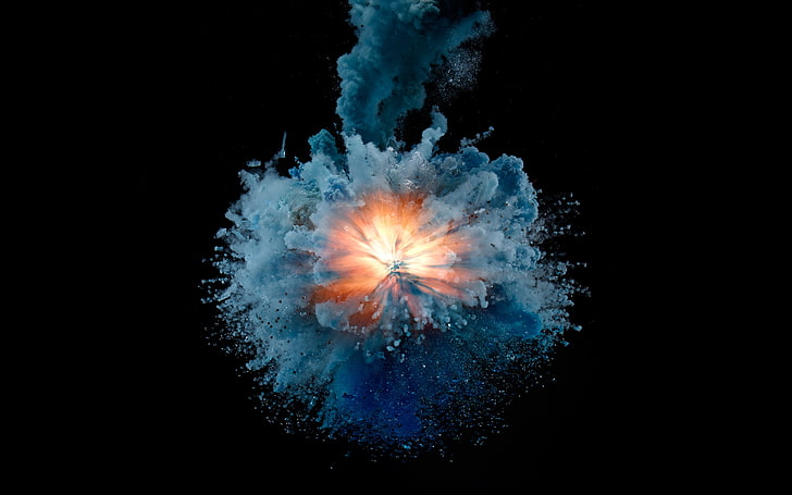 explosion, fire, Others, exploding, studio shot, black background, HD wallpaper