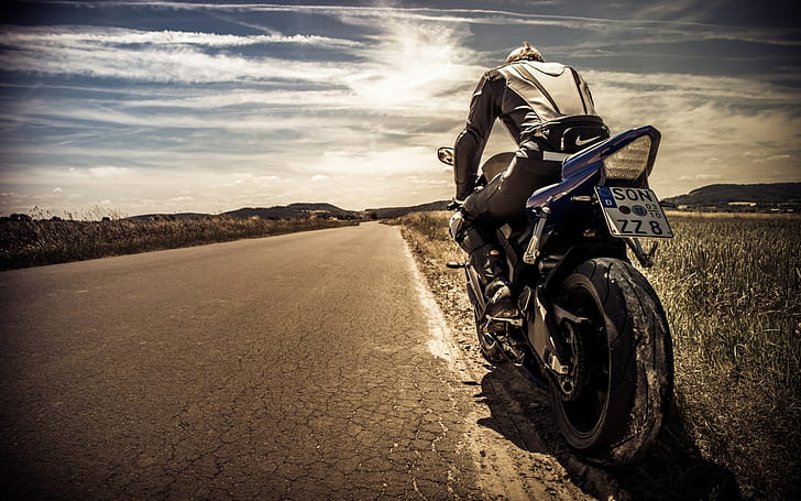 sky, 500px, motorcycle, Miro Hofmann, vehicle, road, HD wallpaper