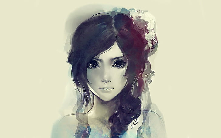 Drawing Girl Face HD, digital/artwork