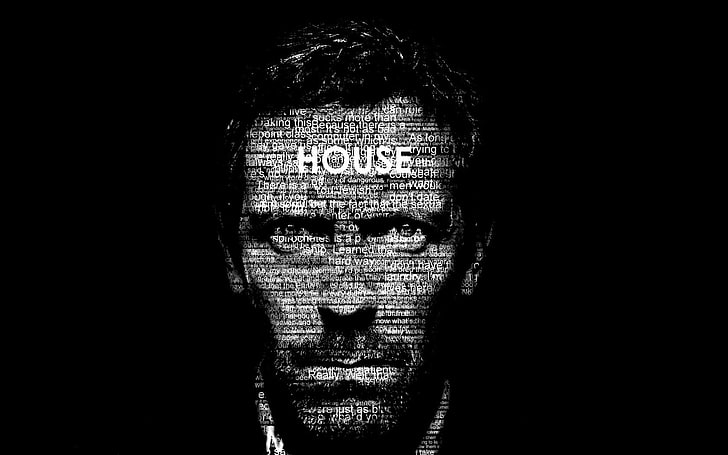 gregory house house md typographic portrait Architecture Houses HD Art