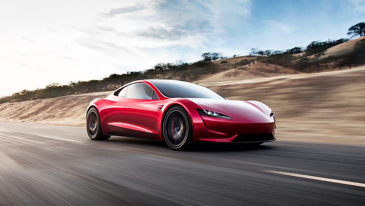 car, Tesla Motors, Tesla Roadster, supercars, sports car, electric car, HD wallpaper