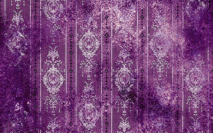 purple and white floral wallpaper, patterns, lines, spots, background, HD wallpaper
