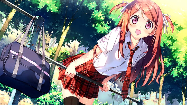 Kurumi (Kantoku), Check×Check, schoolgirl, redhead