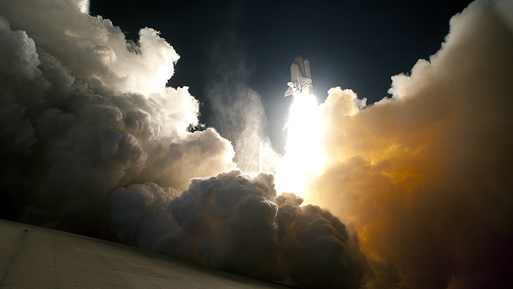 white clouds, space shuttle, NASA, cloud - sky, beauty in nature, HD wallpaper