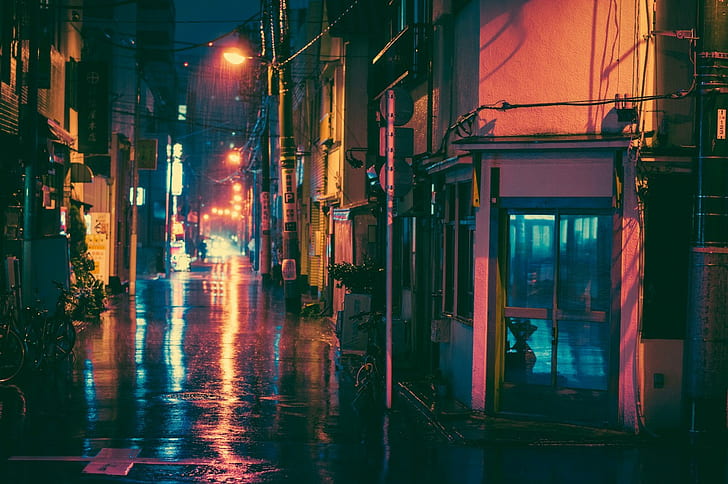 Japan, Masashi Wakui, street, night