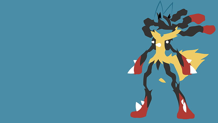 Pokemon Lucario illustration, Pokémon, video games, copy space