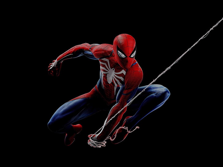 Spiderman, red, fantasy, movie, black, comics, studio shot, HD wallpaper