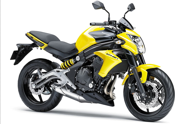 HD wallpaper: Kawasaki ER-6n 2012, yellow and black naked motorcycle,  Motorcycles | Wallpaper Flare