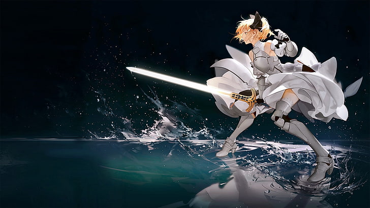Anime Girls, Blonde, Fate Series, Saber Lily, Women With Swords