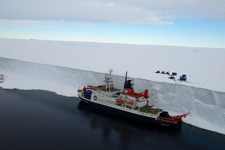 nature, landscape, winter, snow, cold, ship, sea, iceberg, Antarctica