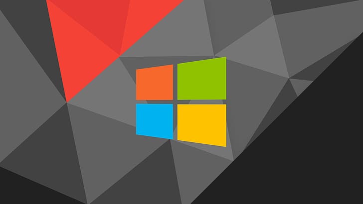 abstract, low poly, minimalism, windows logo, Windows 10, HD wallpaper
