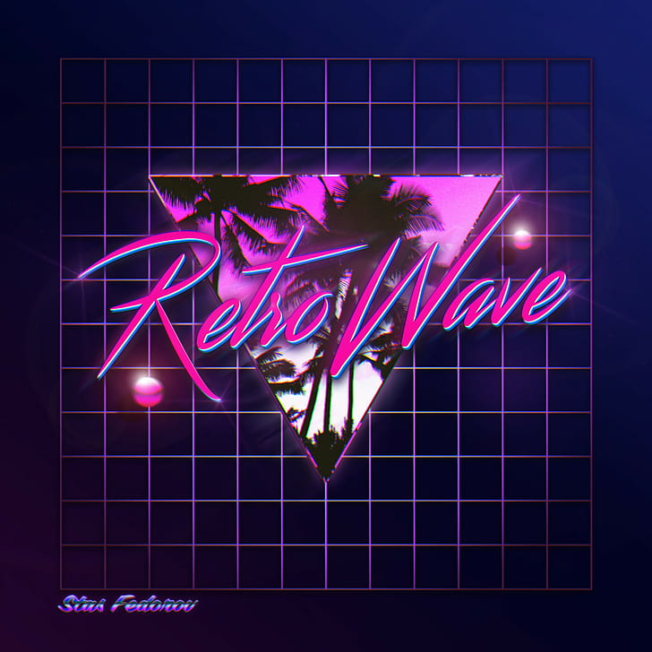 1980s 2000x2000 px neon New Retro Wave Photoshop synthwave Typography Anime Other HD Art