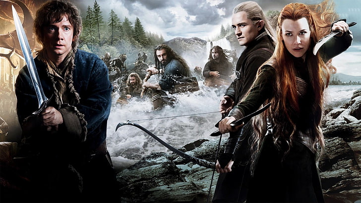 The Hobbit digital wallpaper, movies, Tauriel, Bilbo Baggins, HD wallpaper