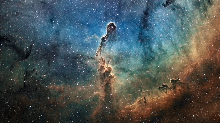 blue and brown galaxy wallpaper, space, NASA, Elephant's Trunk Nebula