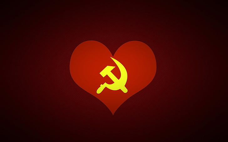 hammer and sickle communism symbol wallpaper, Man Made, love, HD wallpaper