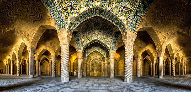landscape mosque architecture panoramas islam urban iran, built structure, HD wallpaper